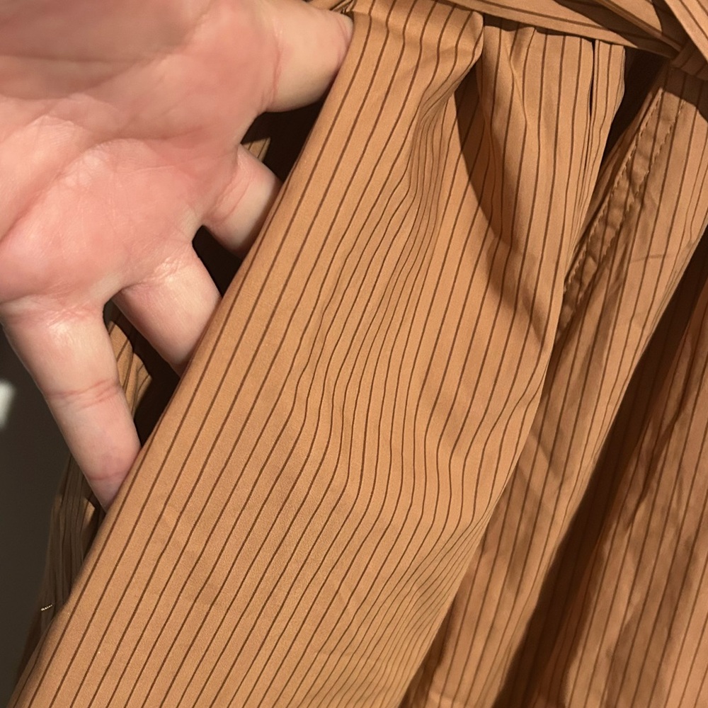 En Saison Camila Midi / Maxi Striped Shirt Dress in Cider Size Large New - Picture 5 of 10
